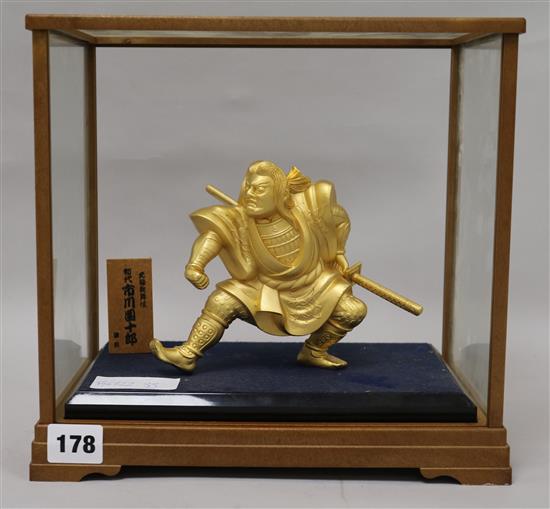 A model of a Samurai warrior in a case